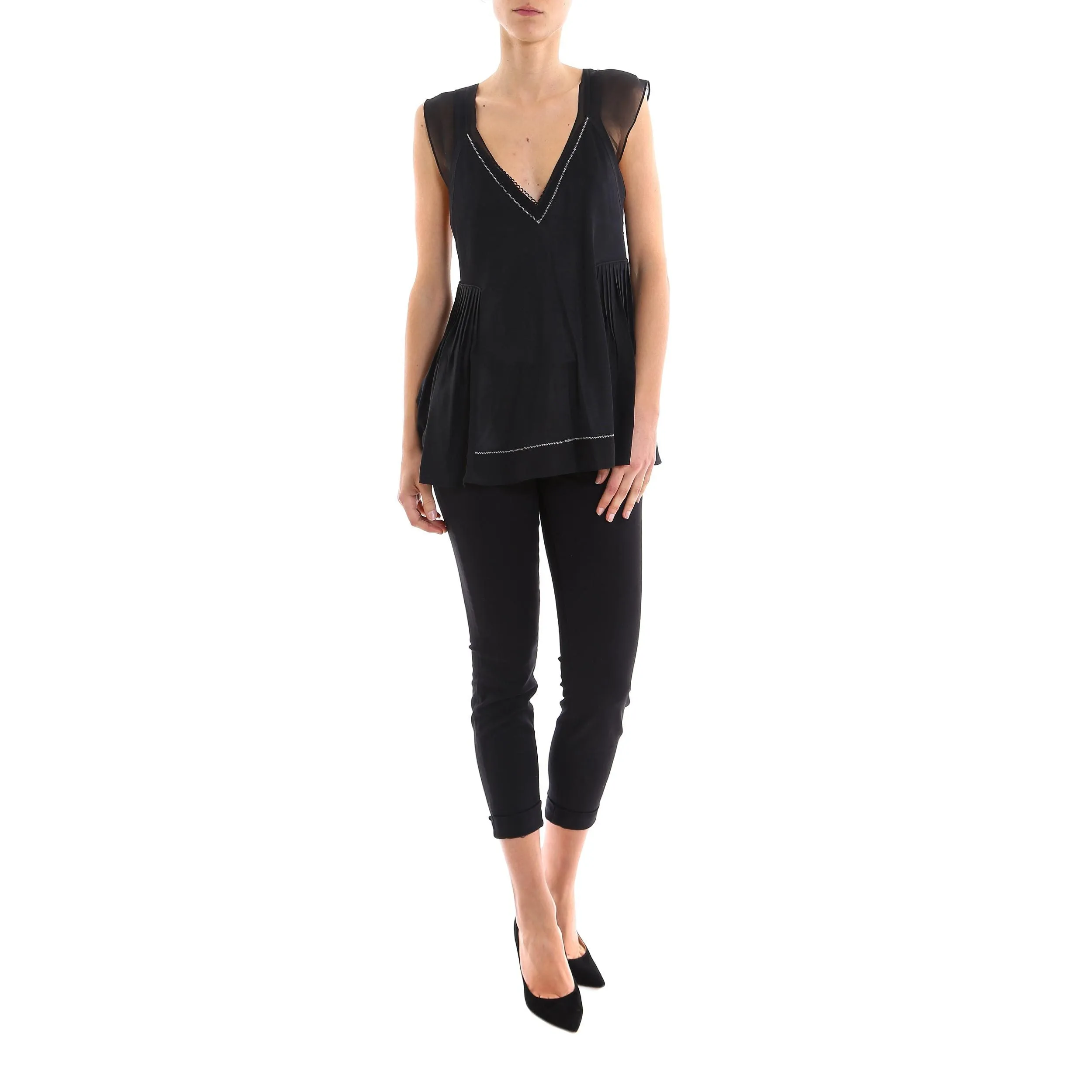 3.1 Phillip Lim Flared V-Neck Top