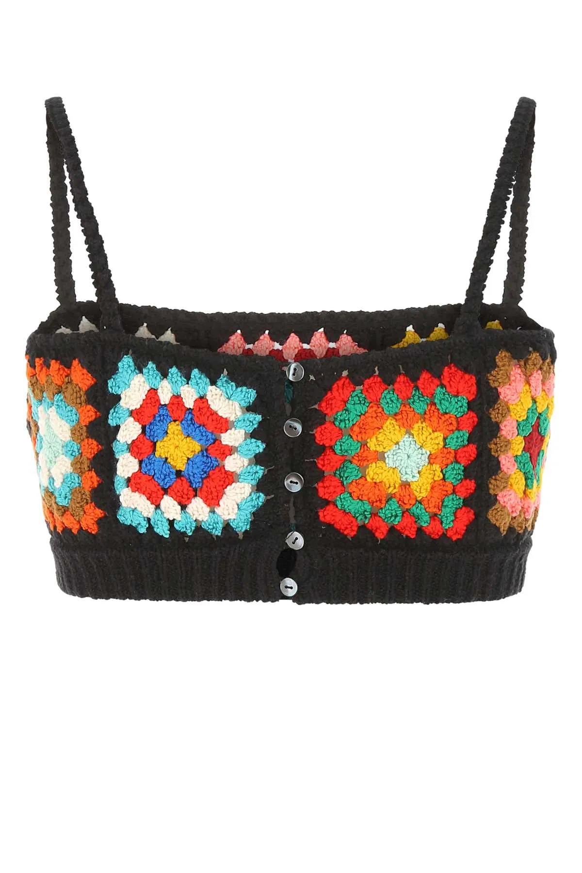 Alanui Positive Vibes Hand-Crochet Bra Top