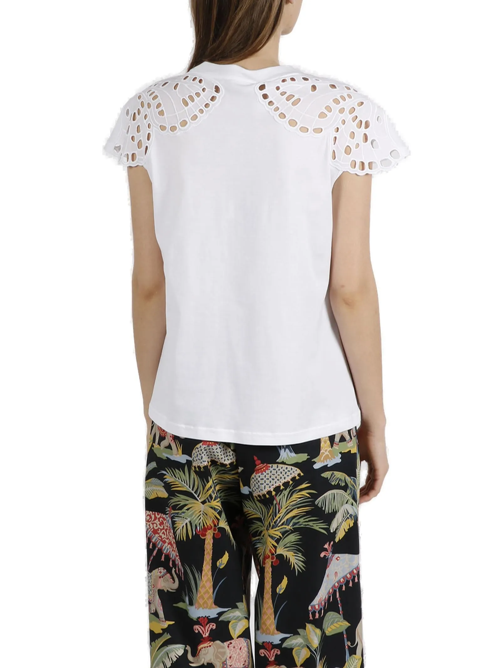 Alberta Ferretti Cut-Out Shoulder T-Shirt