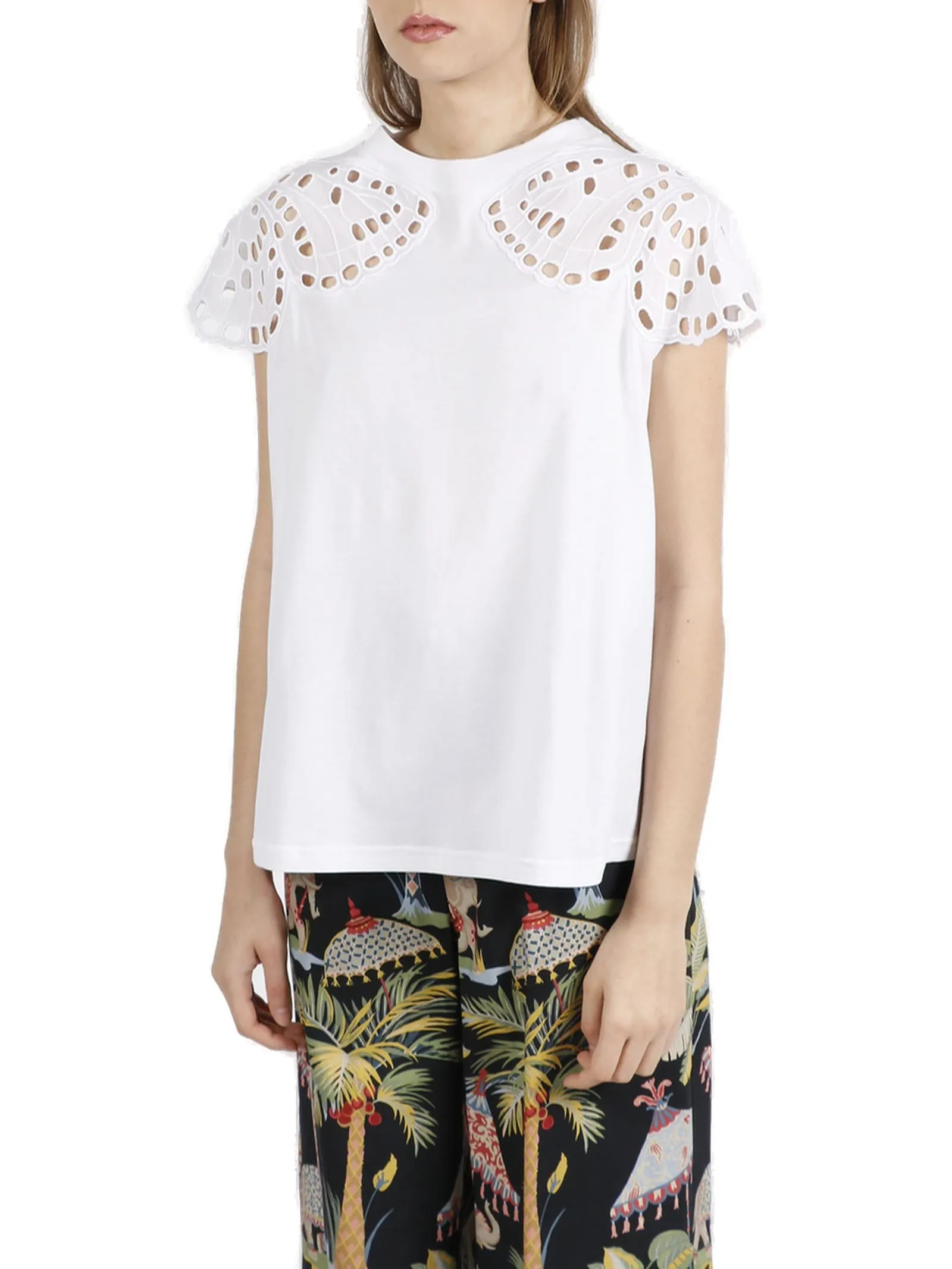 Alberta Ferretti Cut-Out Shoulder T-Shirt