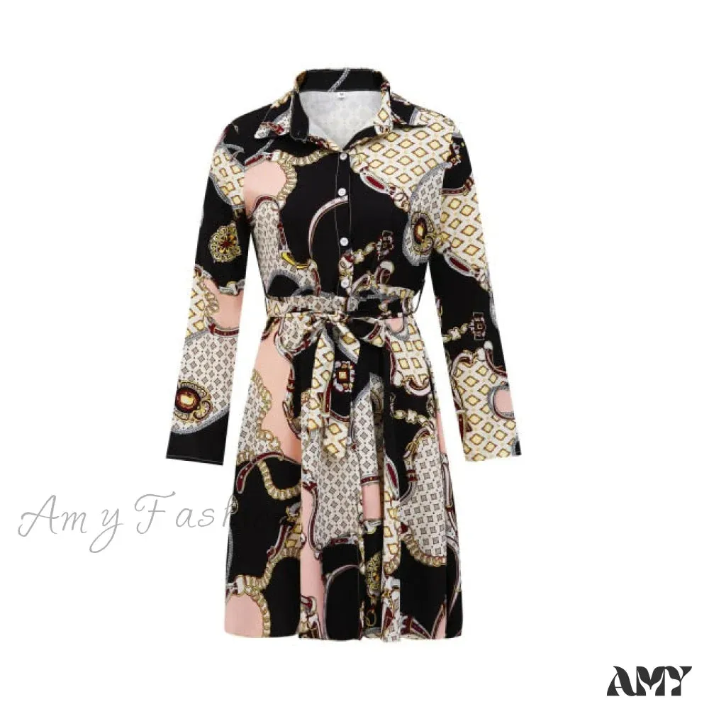 Amy Fashion - Sexy Party Colorful Print Dress