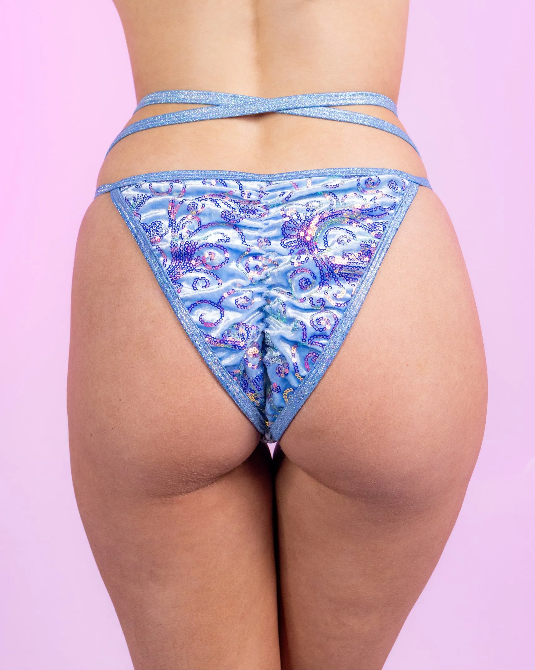 Aqua Cosmic Sequin Bikini Set