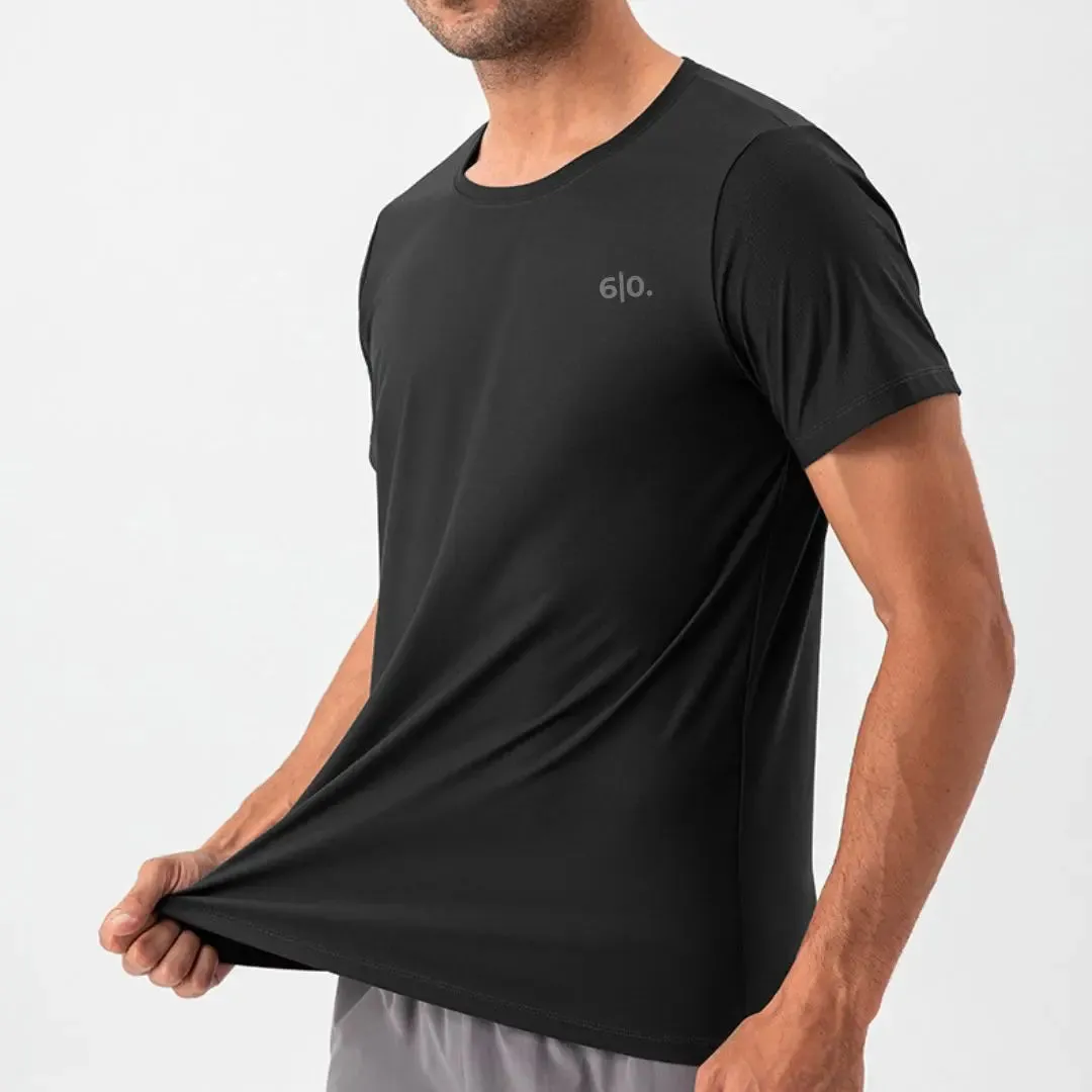 Black quick dry material t-shirts for men With print