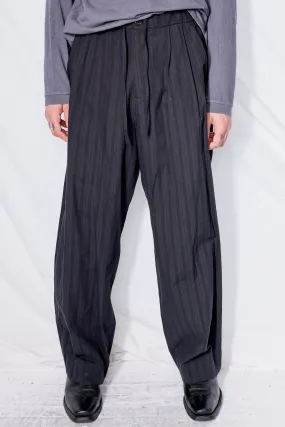 Black Stripe Drawstring Pants