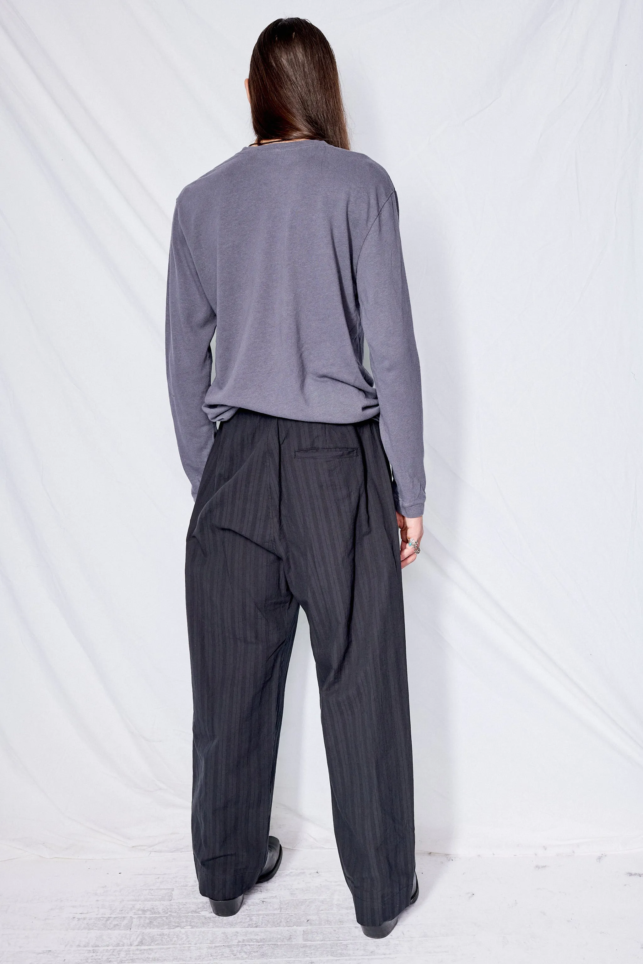 Black Stripe Drawstring Pants