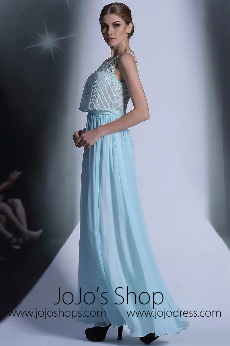 Bohemian Blue Chiffon Formal Evening Dress DQ830958