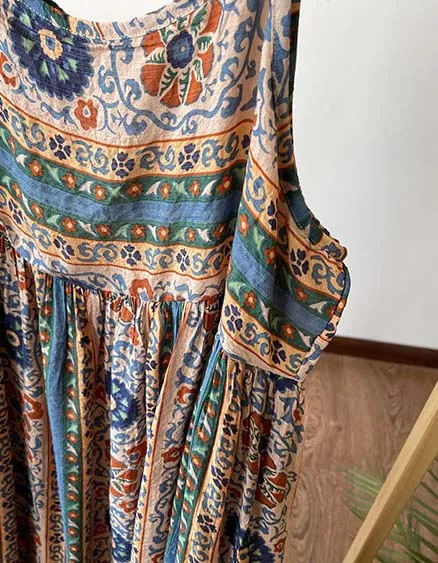 Bohemian Holiday Loose Floral Sling Dress