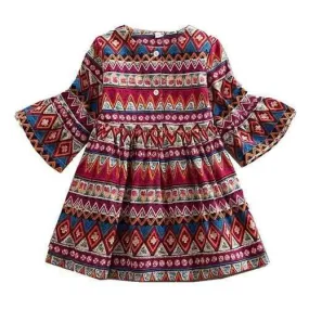 Bohemian Style Girls Dresses For 2Y-11Y