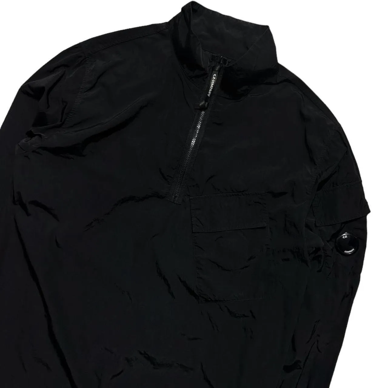 CP Company Black Nylon Quarter Zip Pullover