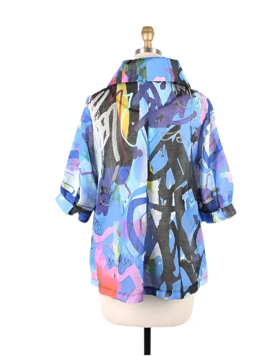 Damee Modern Art Mid-Length Lightweight Swing Jacket - 4887