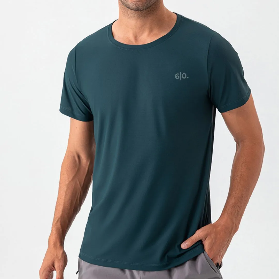 Dark green quick dry material t-shirts for men With print