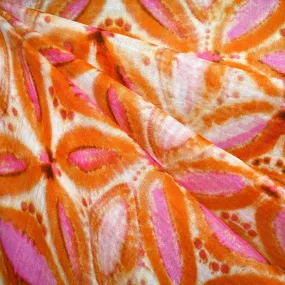 Designer Watercolor Medallion Double Gauze Tangerine/Pink