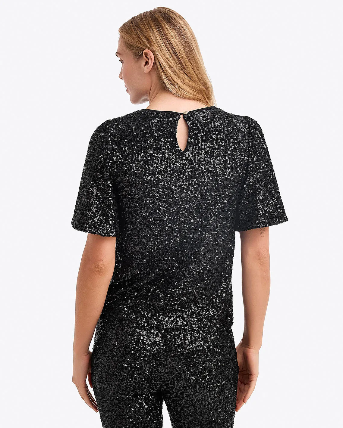 Flutter Sleeve Top in Sequins