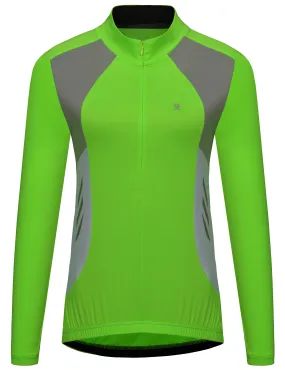 Half Zip Cycling Jerseys Long Sleeve Bike Shirts Running Hiking Breathable