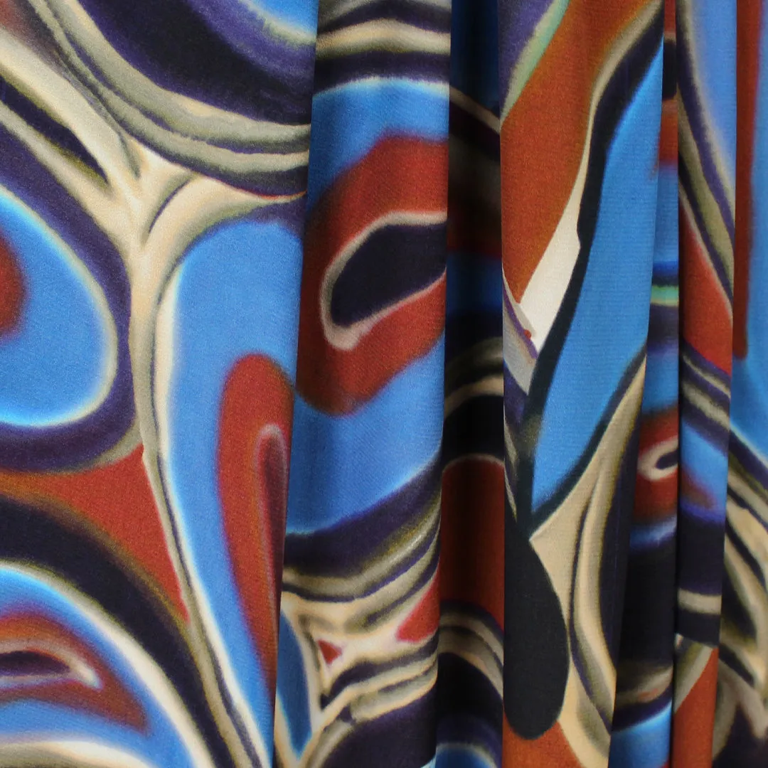 Italian 'marble swirl' viscose crepe woven