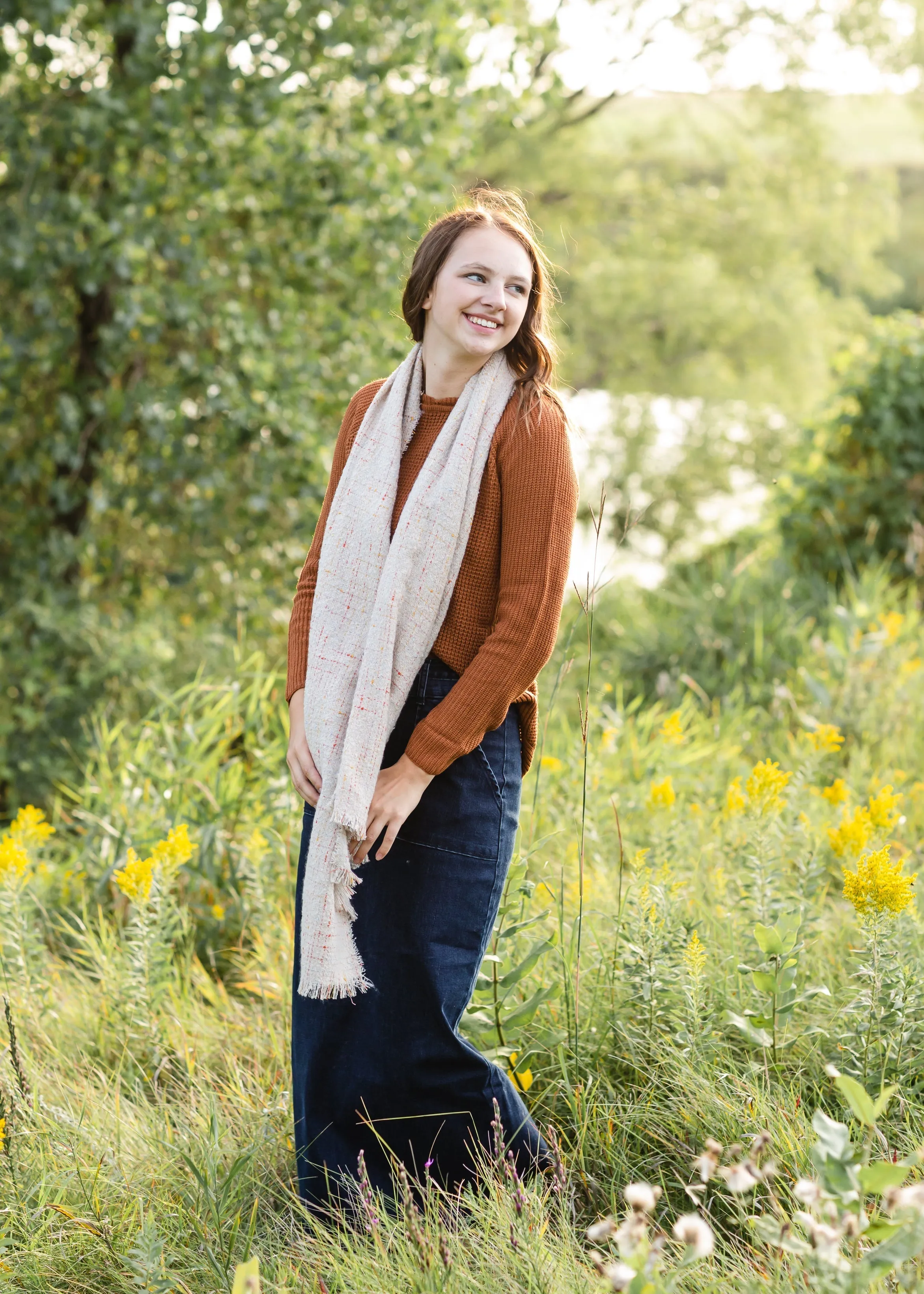 Ivory Metallic Tweed Confetti Scarf - FINAL SALE