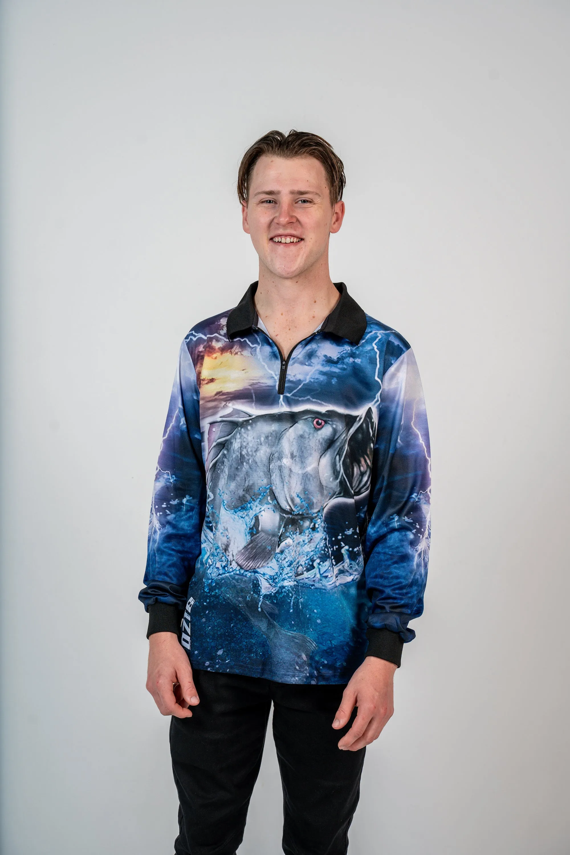 Jumping Barramundi Fishing Shirt - Quick Dry & UV Rated