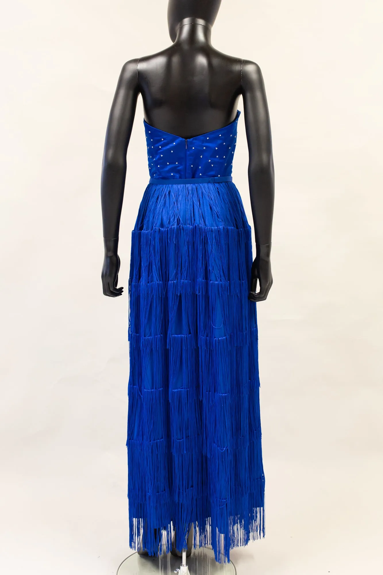 Lapis - Blue Fringed Silk Gown