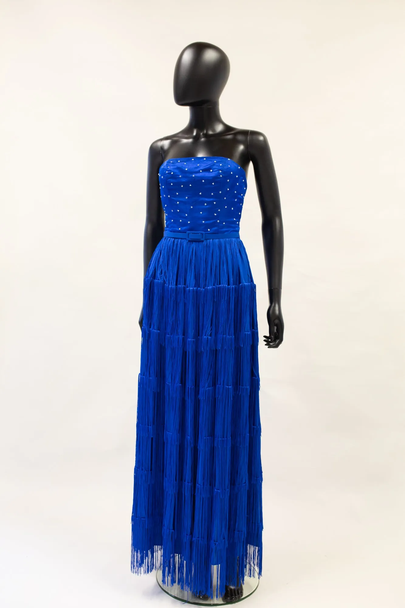 Lapis - Blue Fringed Silk Gown