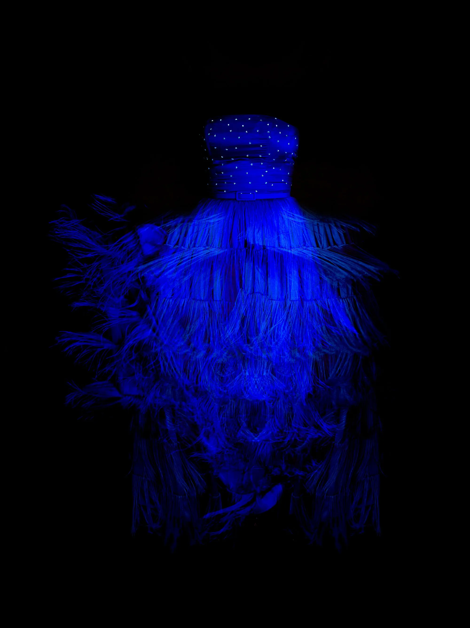 Lapis - Blue Fringed Silk Gown