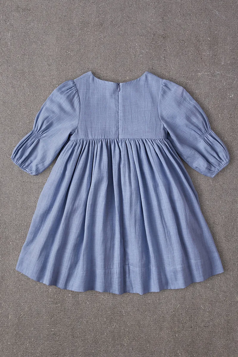 Nellystella Clover Girls Dress - Dusty Periwinkle