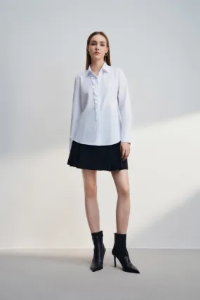 Non Iron Quick Dry Ruffled Poplin Shirt