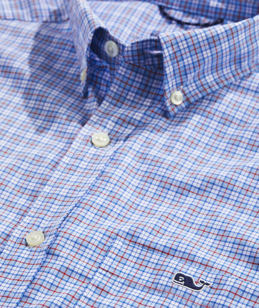 On-The-Go Nylon Check Shirt in Chk Jake Blue by Vineyard Vines