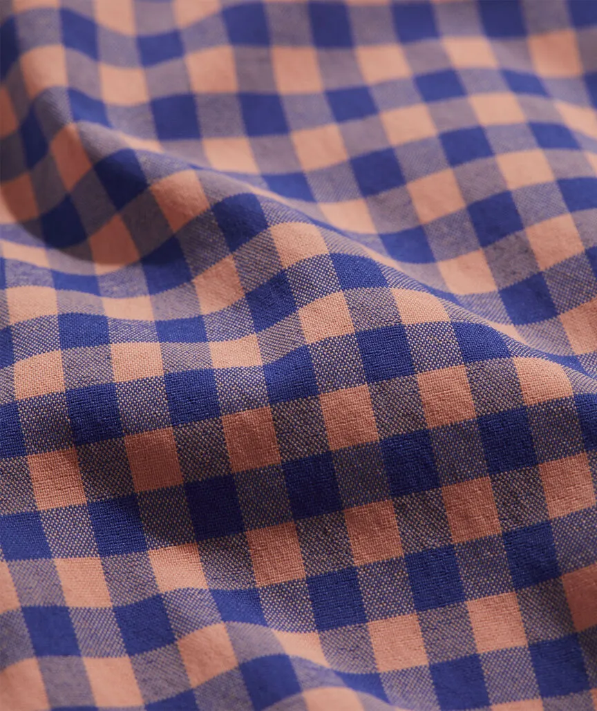 On-The-Go Nylon Gingham Shirt in Ging Tequila Sunrise by Vineyard Vines