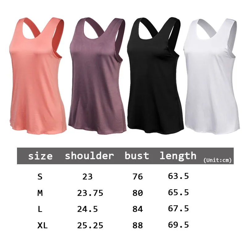 Stylish Quick-drying Ladies' Cross Back Sleeveless Gym Shirts