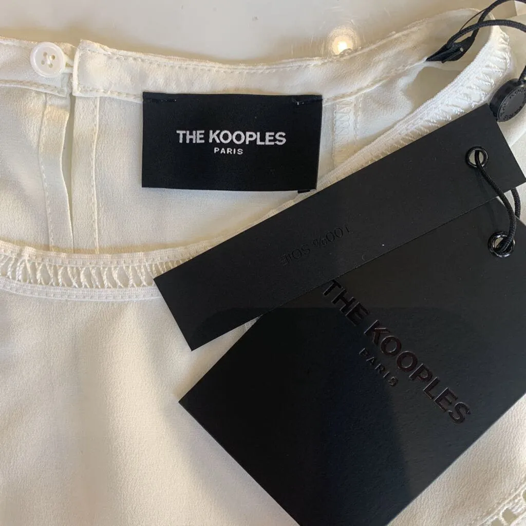 The Kooples White S/S Top w/ Trim