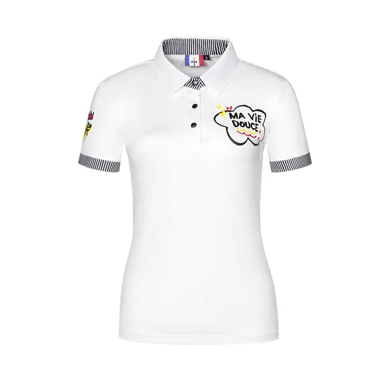 Women Golf Shirt Short Sleeve Quick Dry