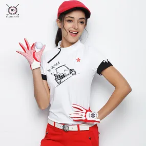 women golf shirts short